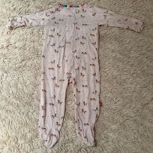 Magnetic me footed pajamas horse print